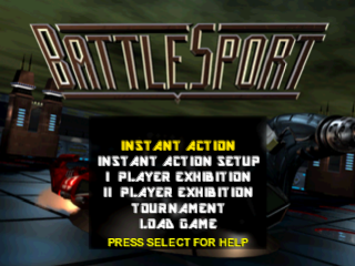 Battlesport title screen for Playstation